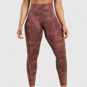 GymShark Waist Support Leggings Size XS Red/Burgundy